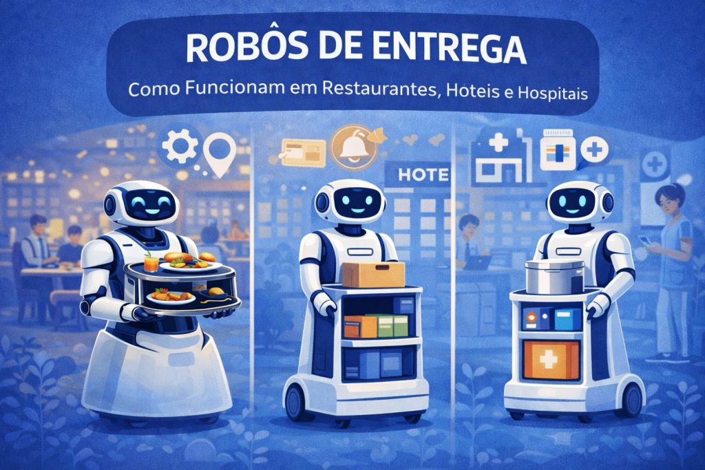 robôs de entrega em restaurantes hotéis e hospitais